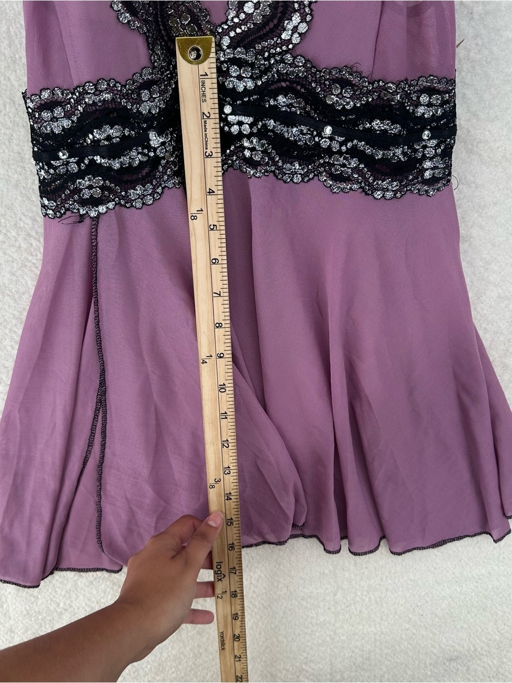 SOLDBabydoll Lace Coquette Black and Purple Cami Top - Picture 6 of 6
